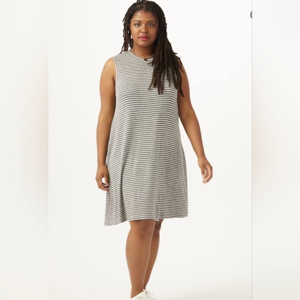Philosophy Black and White Striped Sleeveless Jersey Knit Dress size 1X